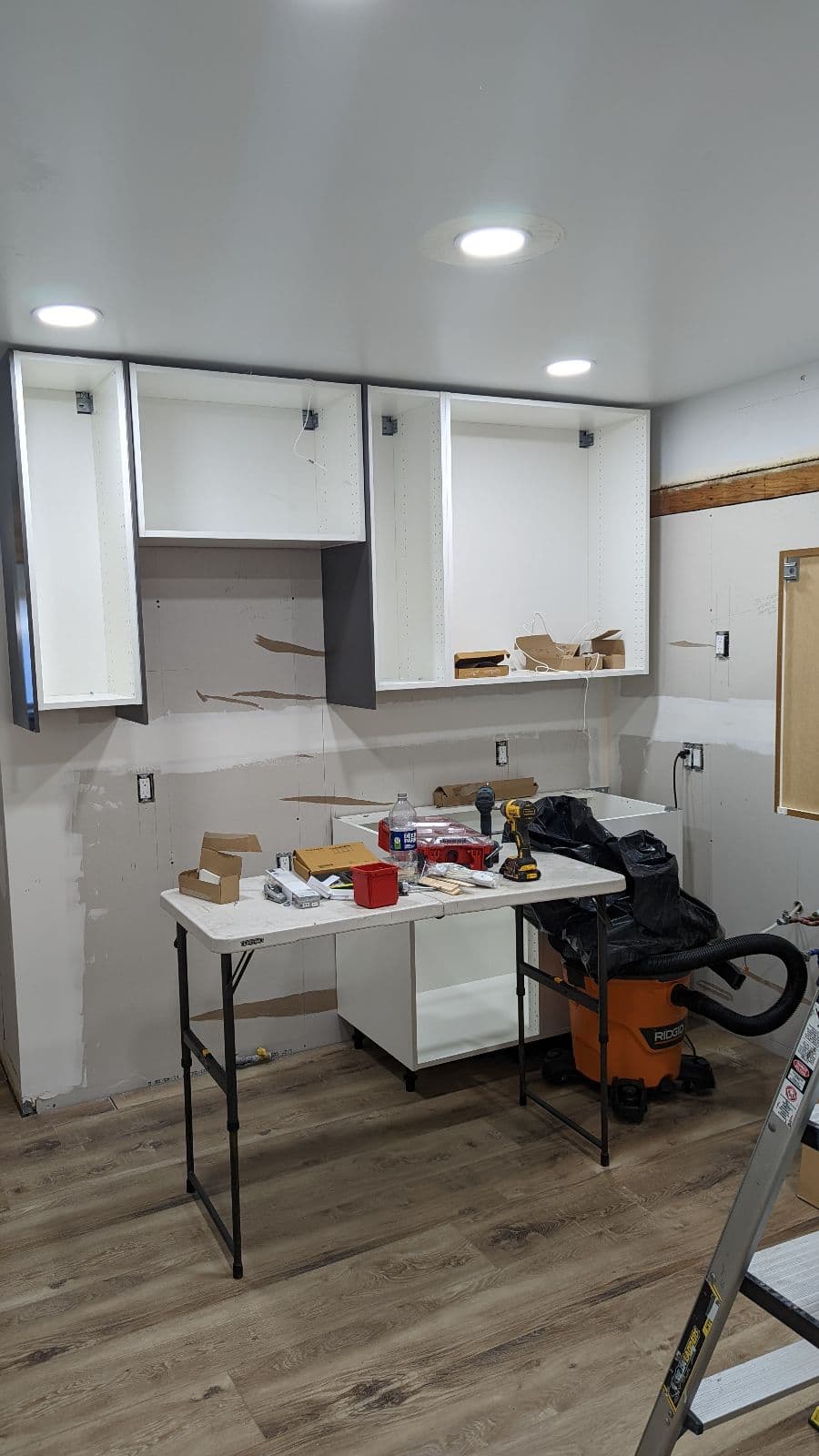 kitchen installation in progress, view 3