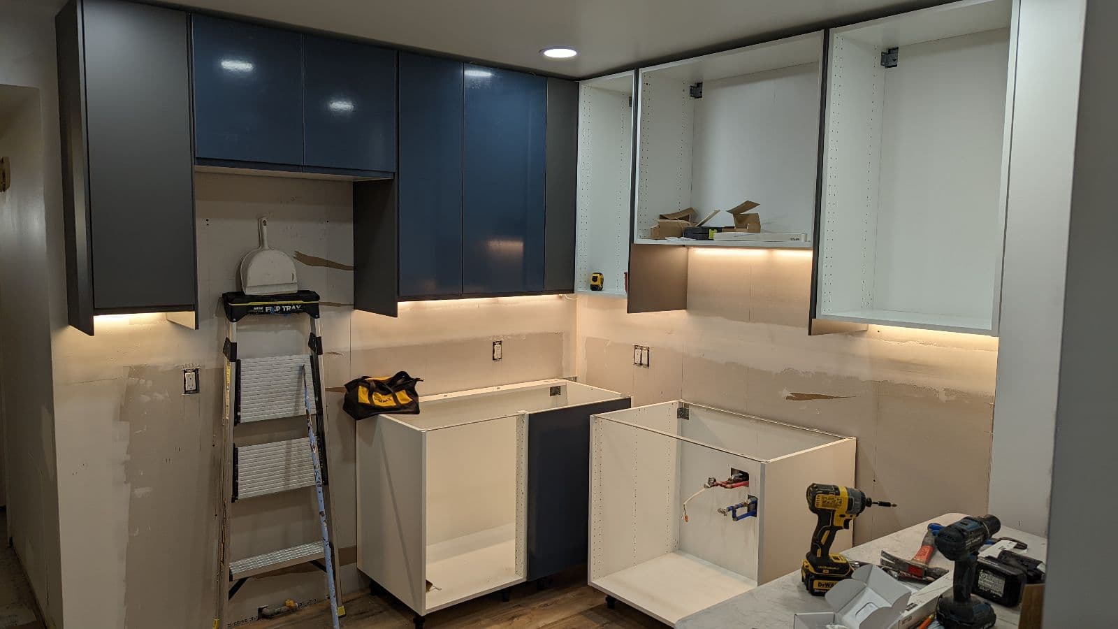 kitchen installation in progress, view 5