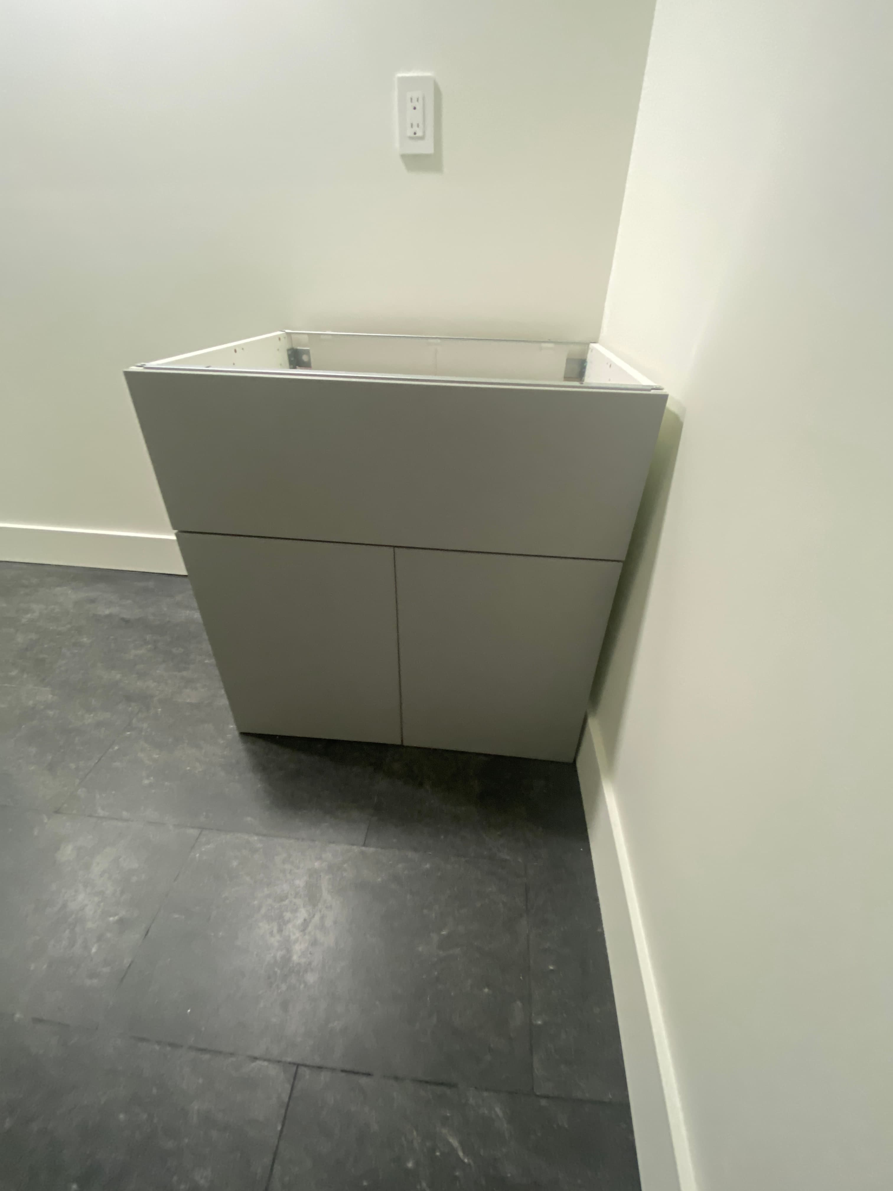 laundry room installation in progress, view 3